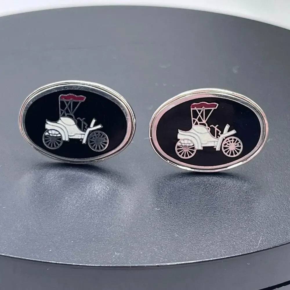 Antique Design Model T Cufflinks Vintage Car Buggy Victorian Automobile‎